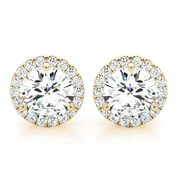 14K Halo Diamond Earring