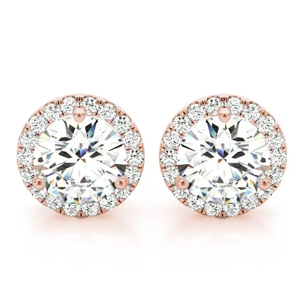 14K Halo Diamond Earring