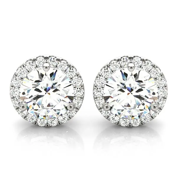 14K Halo Diamond Earring
