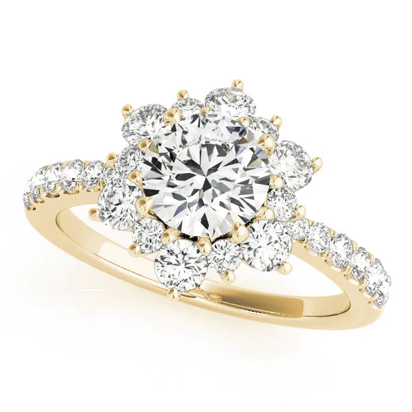 14K Halo Engagement Ring