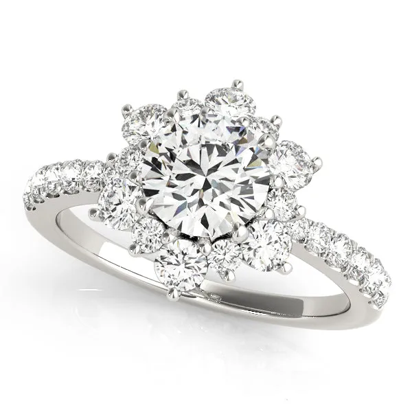 14K Halo Engagement Ring