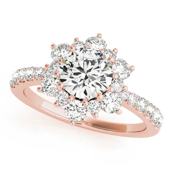 14K Halo Engagement Ring
