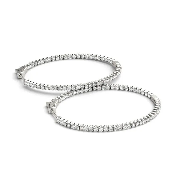 14K Hoop Diamond Earring