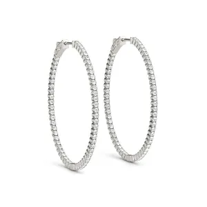 14K Hoop Diamond Earring