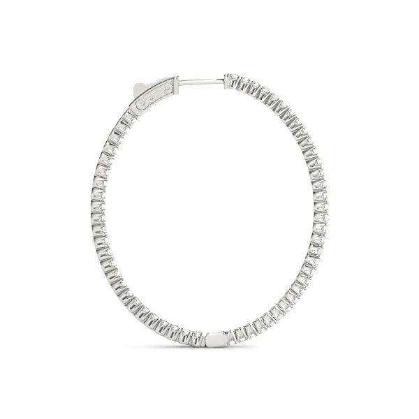 14K Hoop Diamond Earring