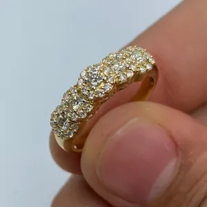 14K Quintuple Flower Diamond Engagement Ring