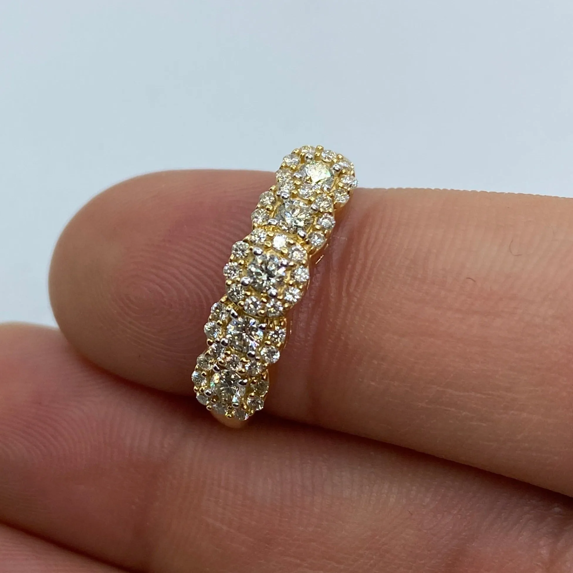 14K Quintuple Flower Diamond Engagement Ring
