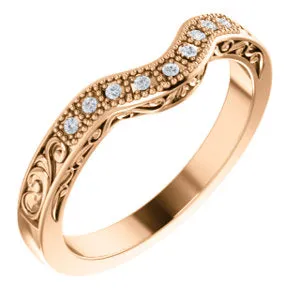 14K Rose .05 CTW Diamond Matching Band