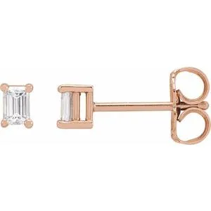 14K Rose .08 CTW Natural Diamond Stud Earrings