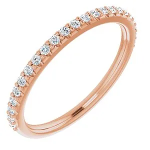 14K Rose 1/5 CTW Diamond Band for 8x6 mm Oval Ring