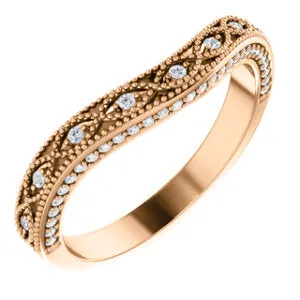 14K Rose 1/8 CTW Diamond Matching Band