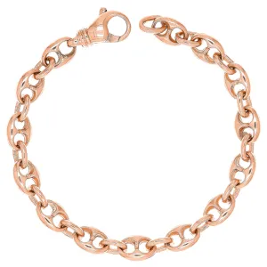 14k Rose Gold Solid Puffy Mariner Gucci Link Bracelet 8.5" 7.5mm 26.5 grams