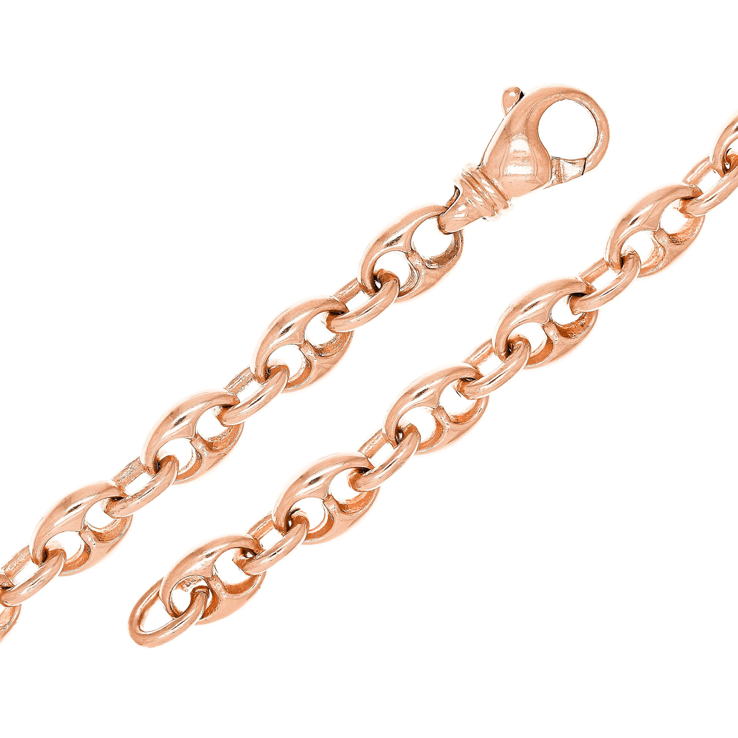 14k Rose Gold Solid Puffy Mariner Gucci Link Bracelet 8.5" 7.5mm 26.5 grams