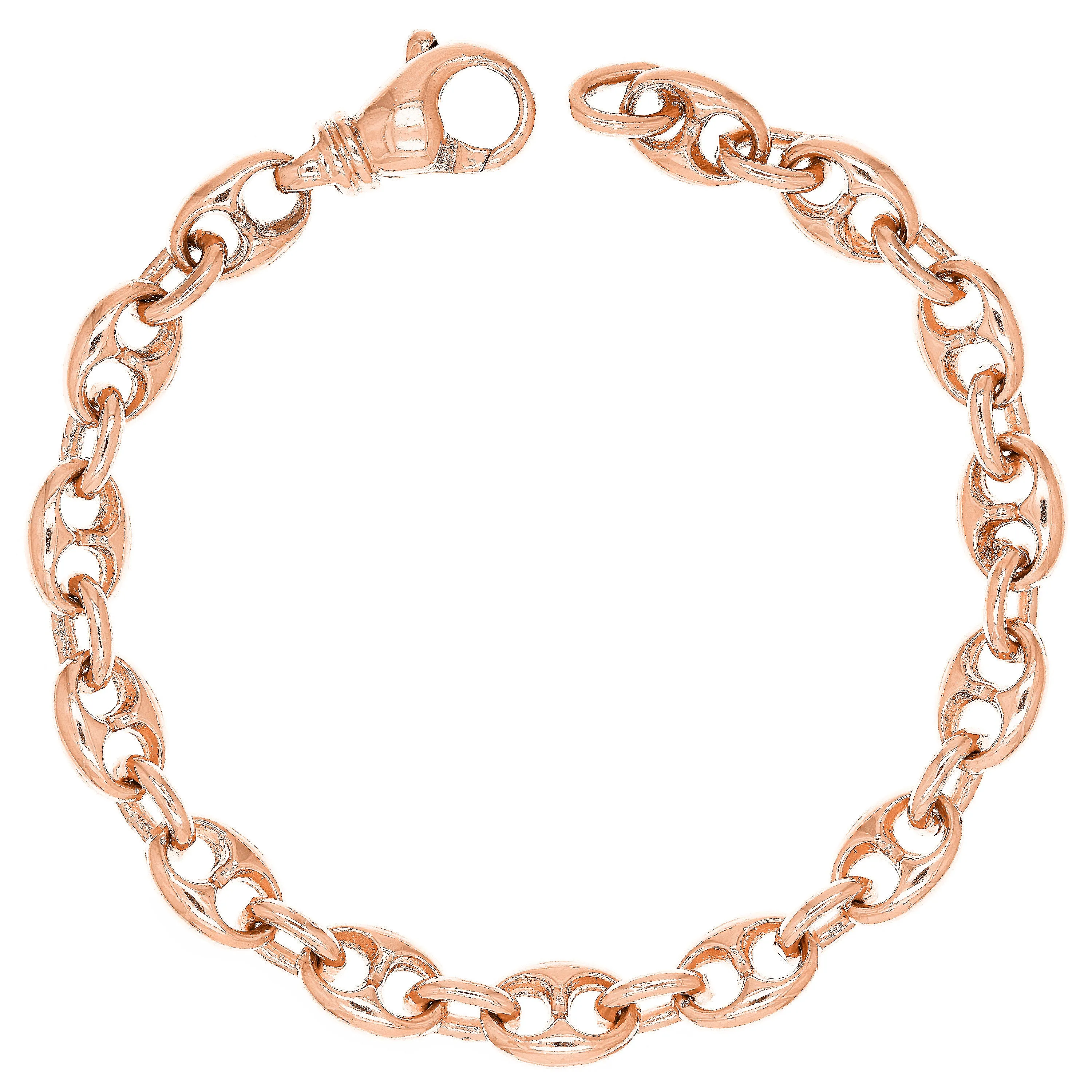 14k Rose Gold Solid Puffy Mariner Gucci Link Bracelet 8.5" 7.5mm 26.5 grams