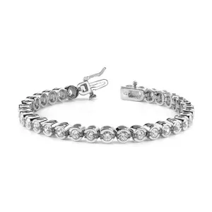 14k Solid Gold Diamond Bezel Tennis Bracelet (1.96.cts.tw)