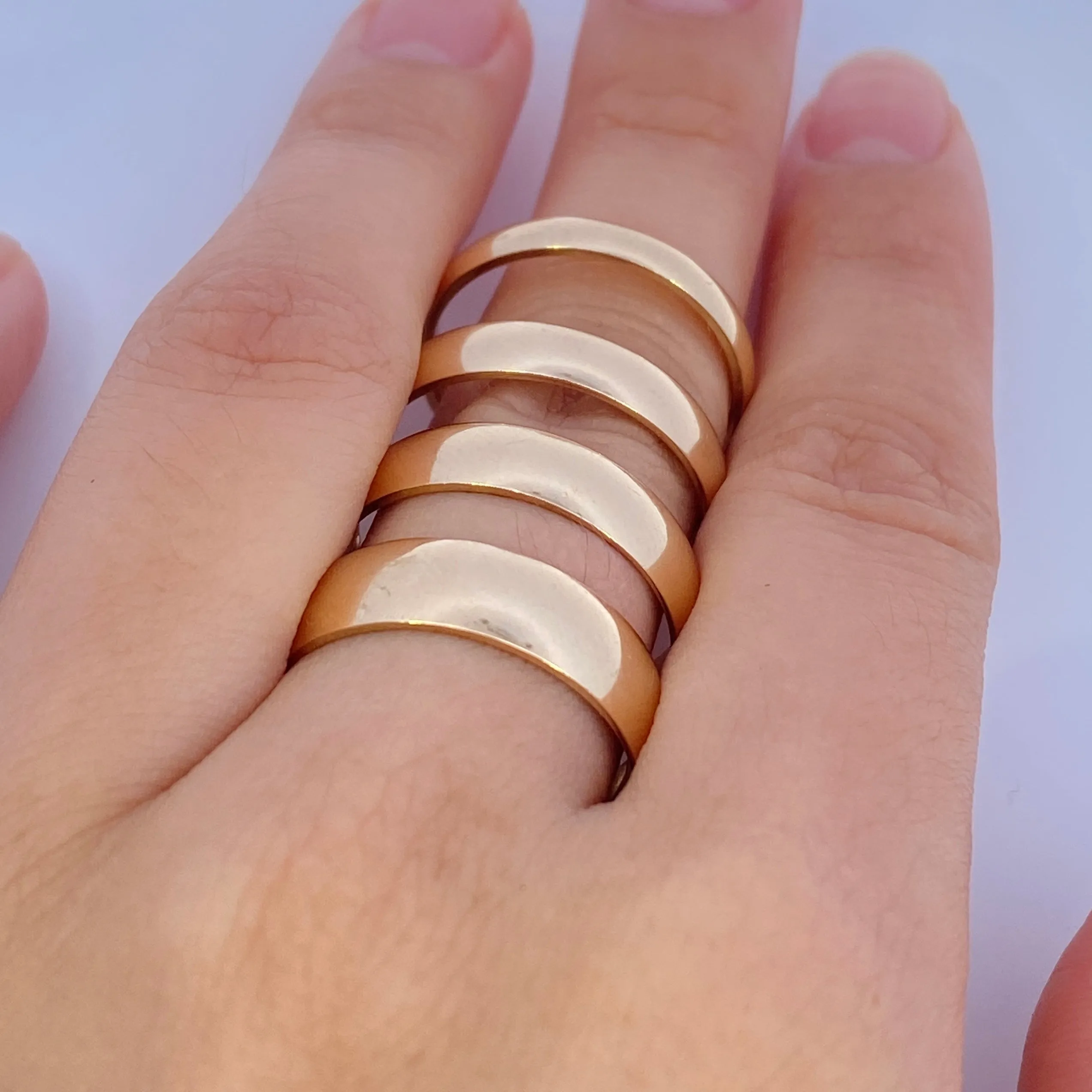 14K Solid Yellow Gold Band Ring