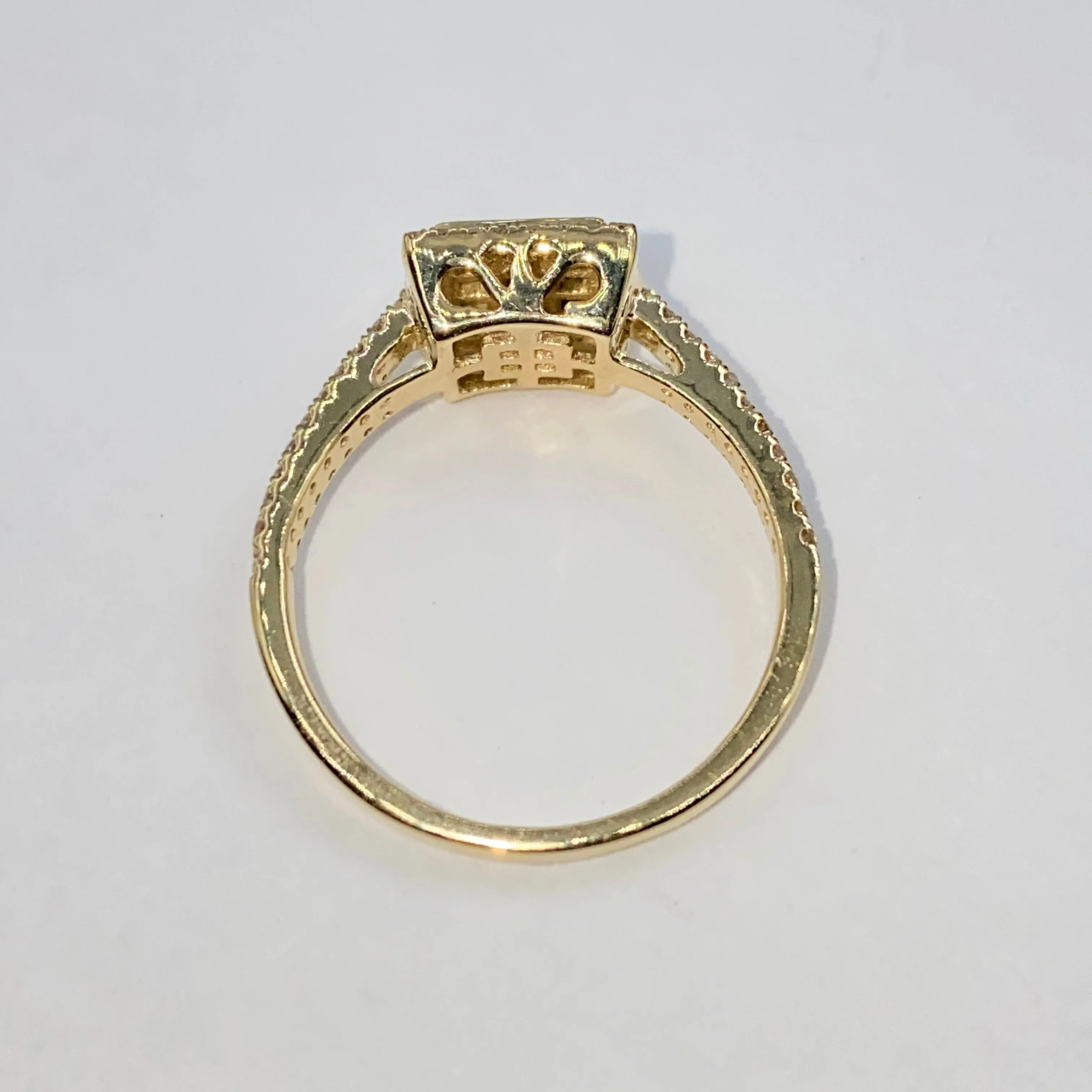14K Square Diamond Baguette Engagement Rings