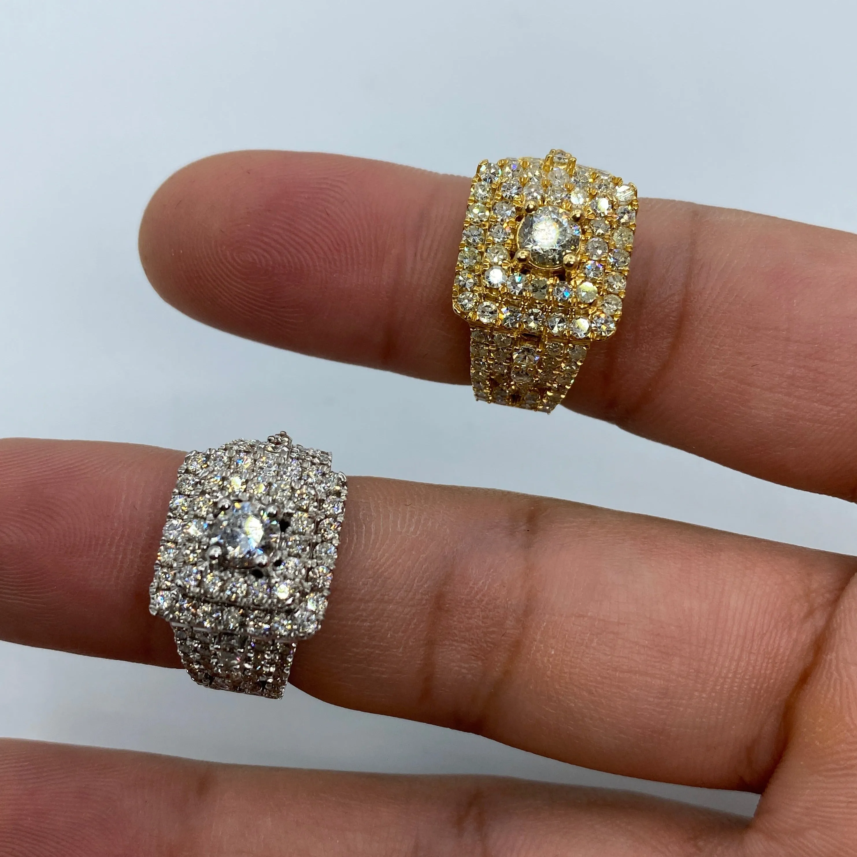 14K Square Engagement Diamond Ring