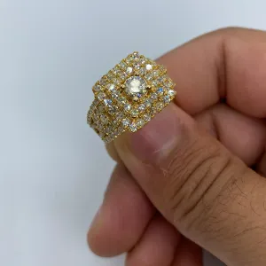 14K Square Engagement Diamond Ring