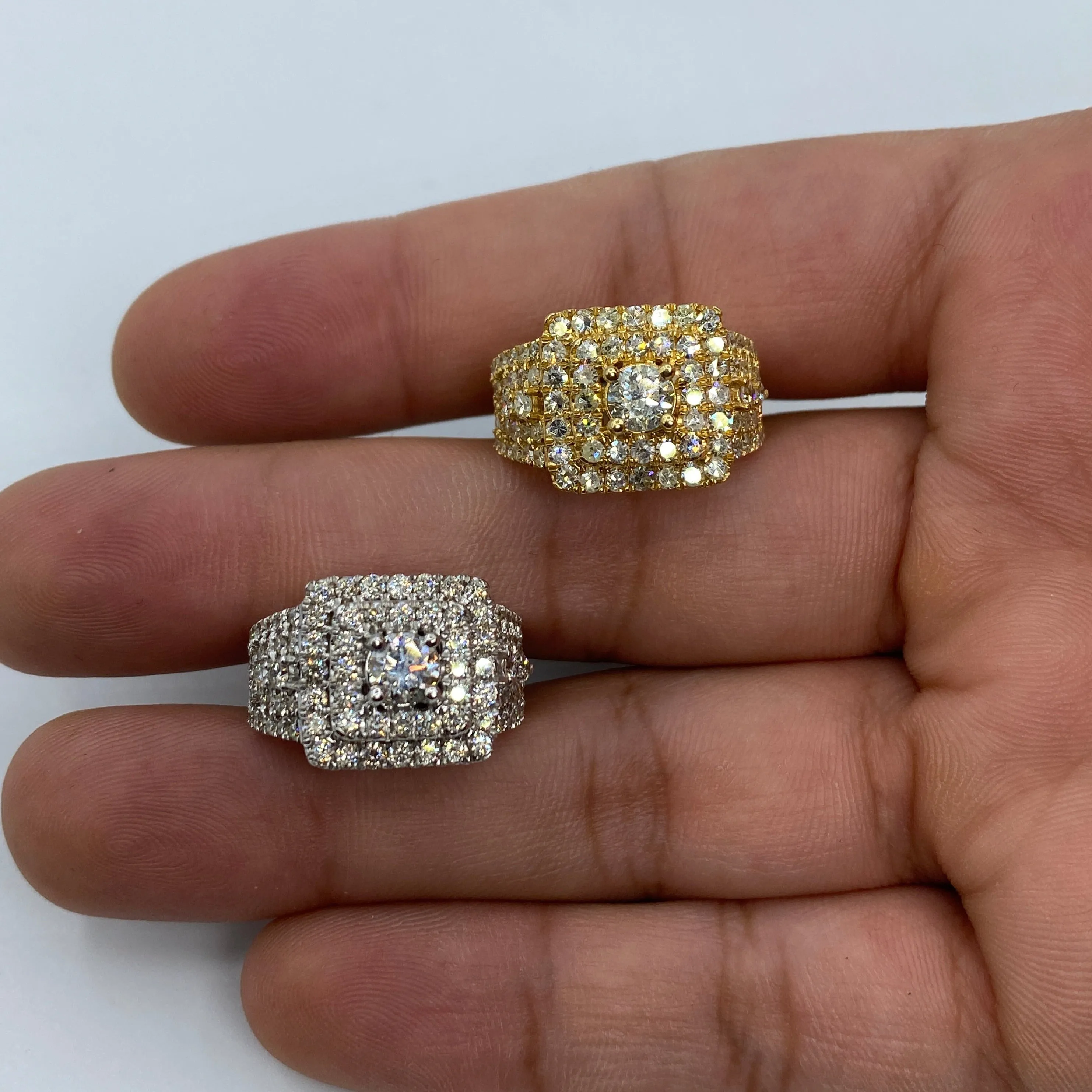 14K Square Engagement Diamond Ring