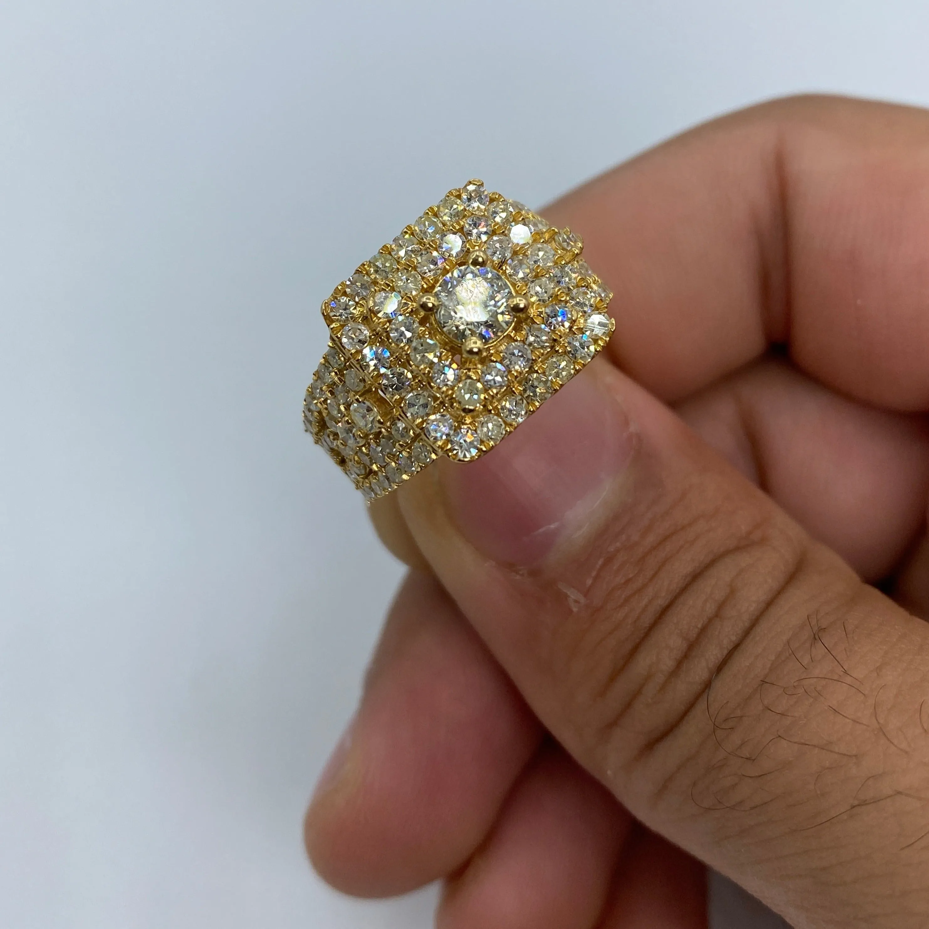 14K Square Engagement Diamond Ring