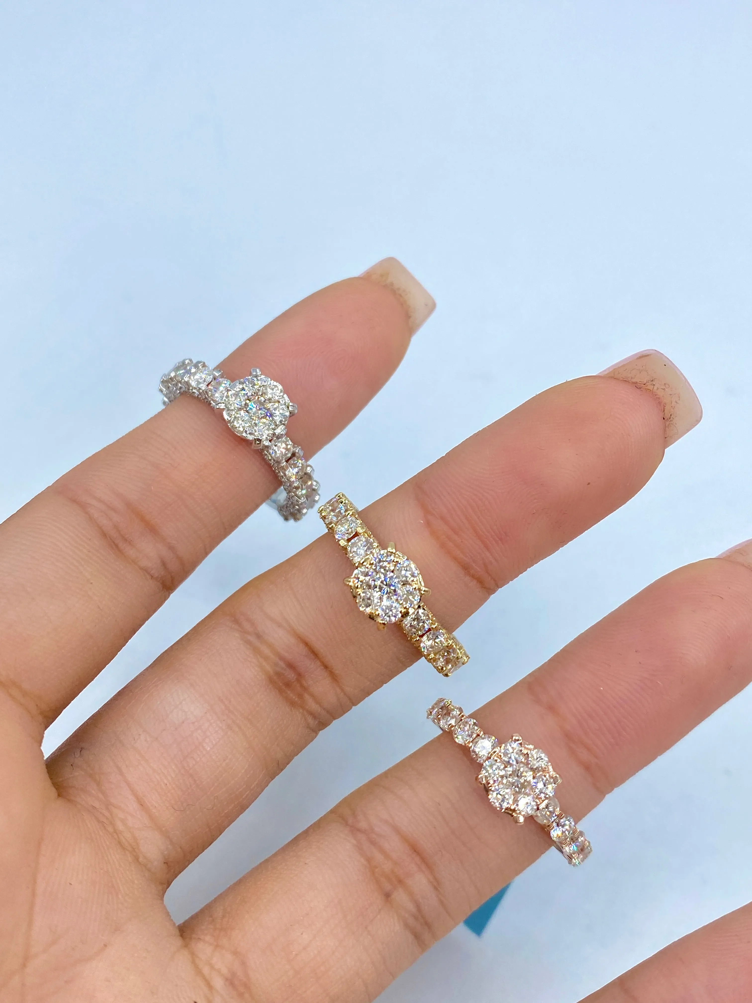 14K Stacked Diamond Ring