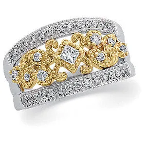 14K Two-Tone 1/2 CTW Diamond Anniversary Band, Size 7