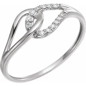14K White .08 CTW Diamond Ring