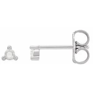 14K White 1 1/8 CTW Rose-Cut Natural Diamond Earrings