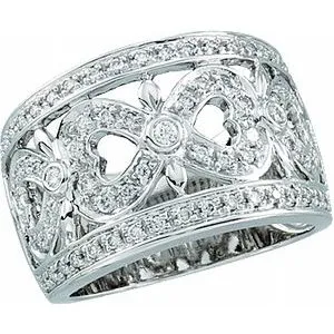 14K White 1/2 CTW Diamond Ring Size 7