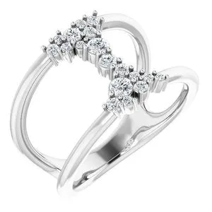 14K White 1/3 CTW Diamond Negative Space Ring