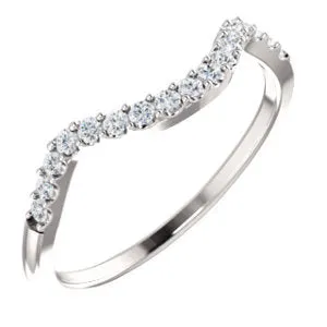 14K White 1/5 CTW Diamond Band for 6.5 mm Round Ring