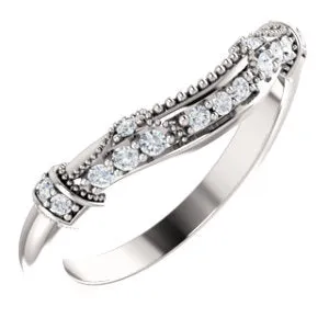 14K White 1/6 CTW Diamond Vintage-Inspired Matching Band