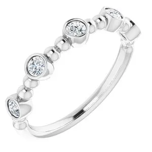 14K White .33 CTW Diamond Stackable Ring