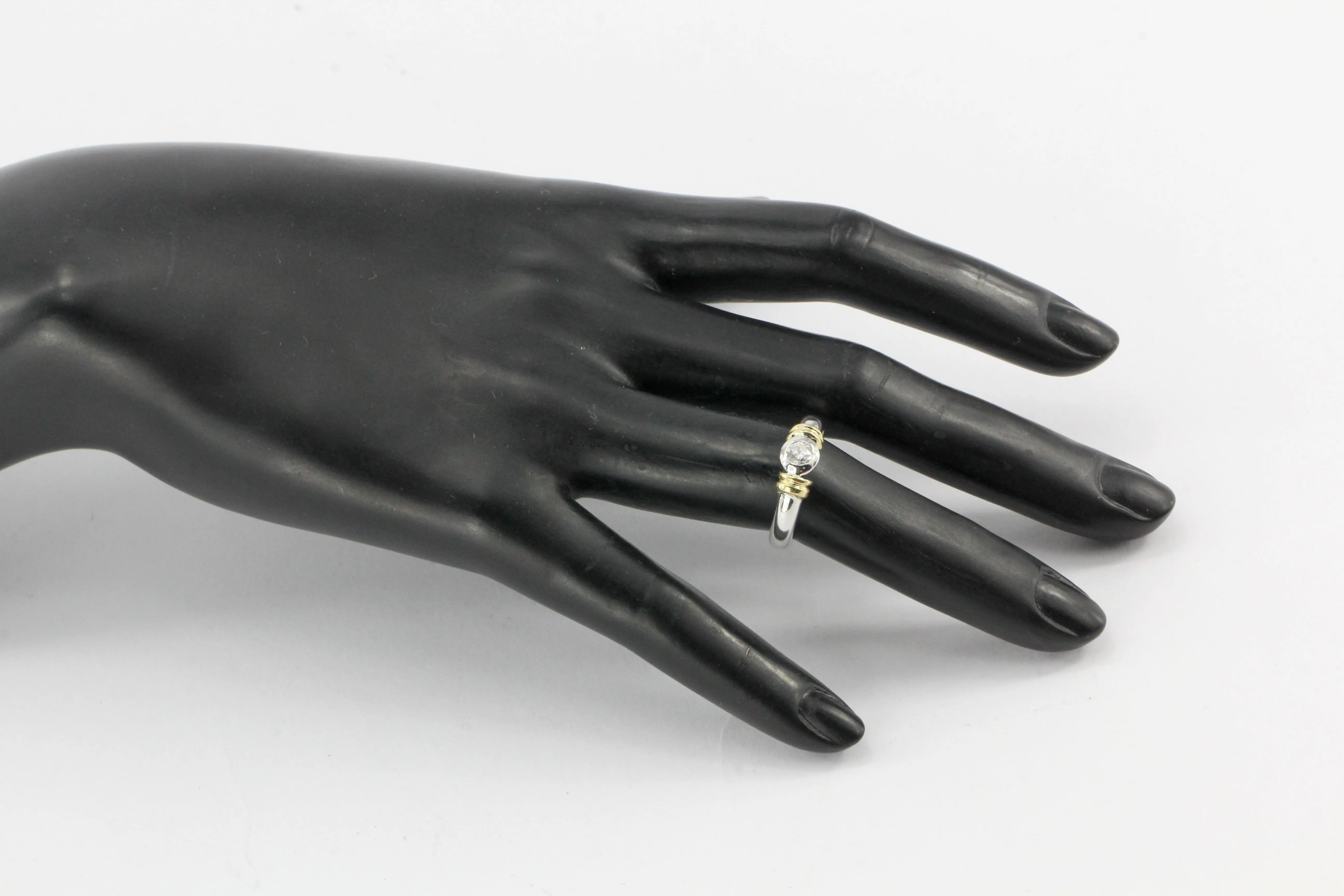 14K White & Yellow Gold .20CT Diamond Engagement Ring