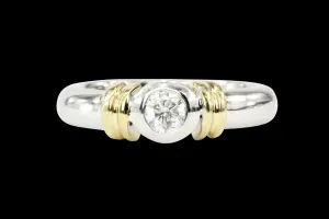14K White & Yellow Gold .20CT Diamond Engagement Ring