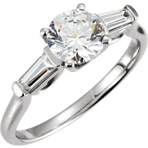 14K White Cubic Zirconia & 1/4 CTW Diamond Sculptural-Inspired Engagement Ring
