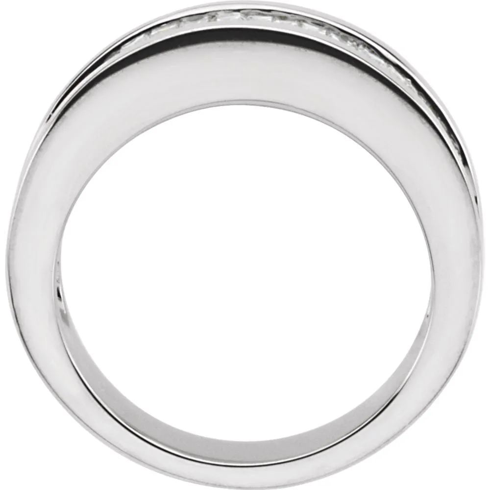 14k White Gold 1 CTW Diamond Baguette Anniversary Band Size 6