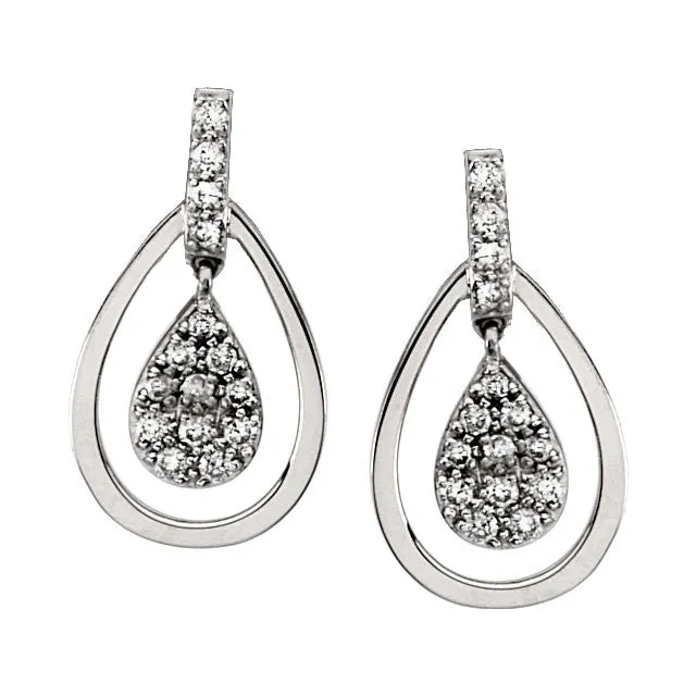 14k White Gold 1/4 CTW Diamond Earrings