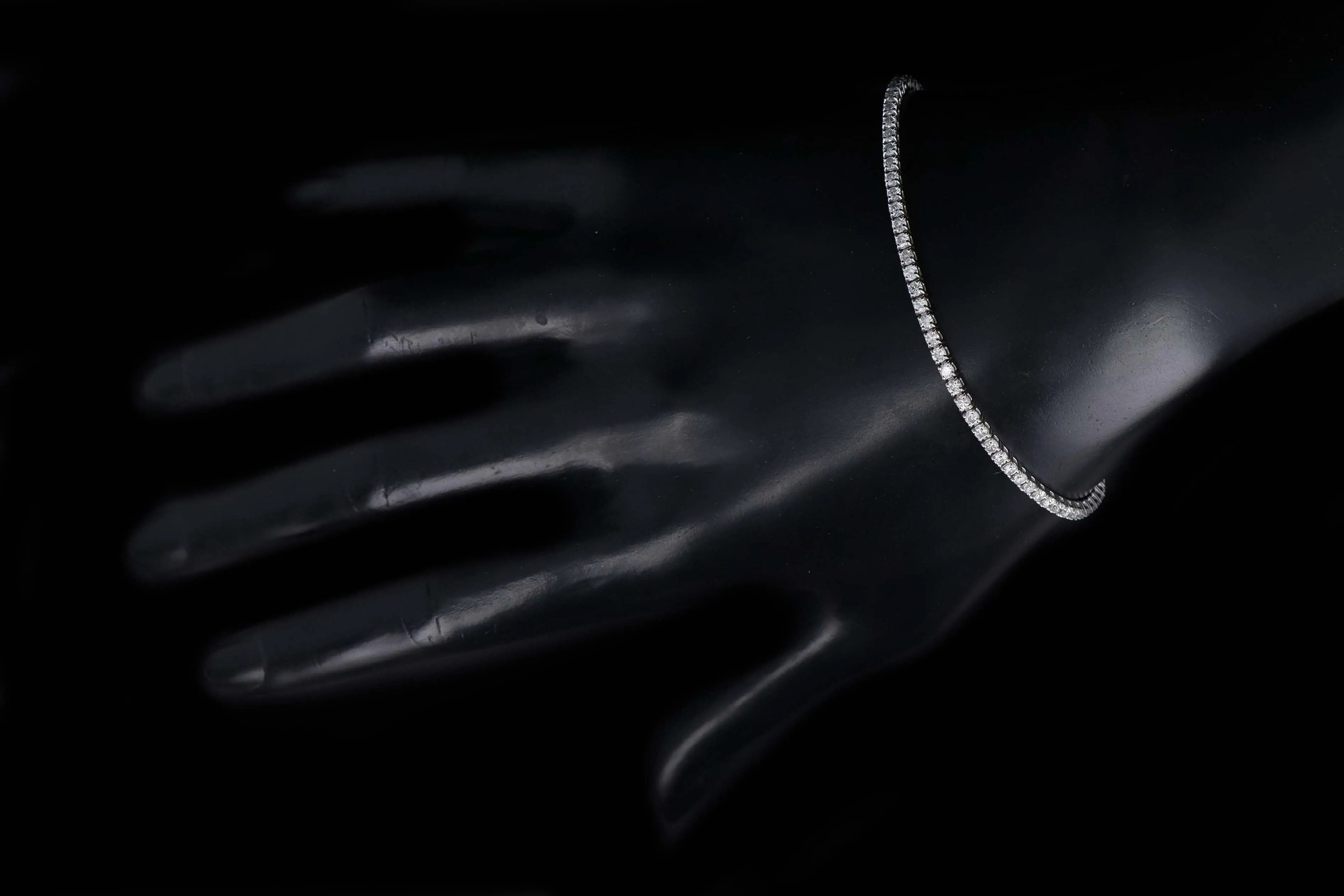 14K White Gold 1.50 Carat Total Weight Round Brilliant Cut Diamond Tennis Bracelet
