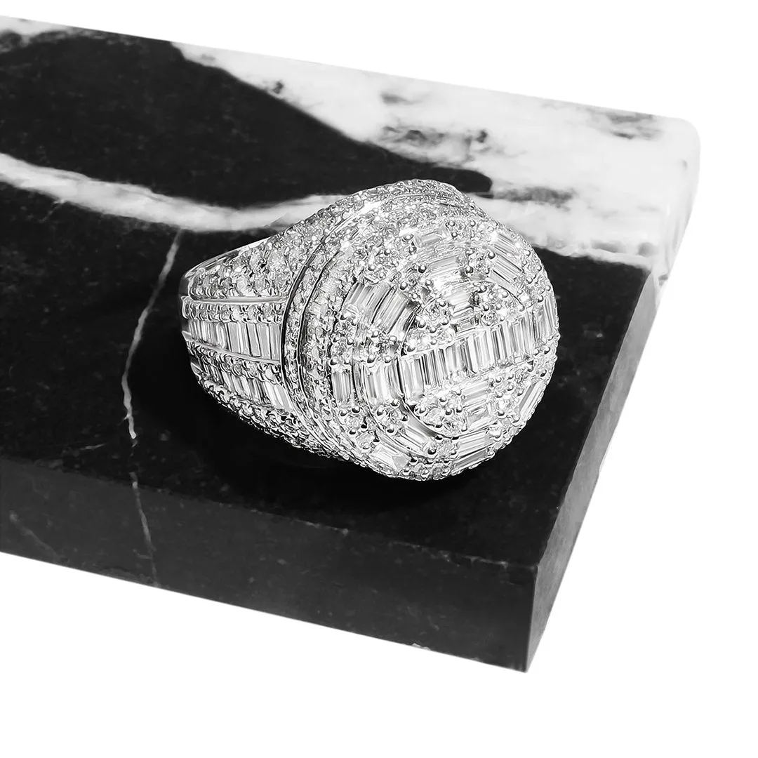 14k White Gold Baguette Ring 5.75 Ctw