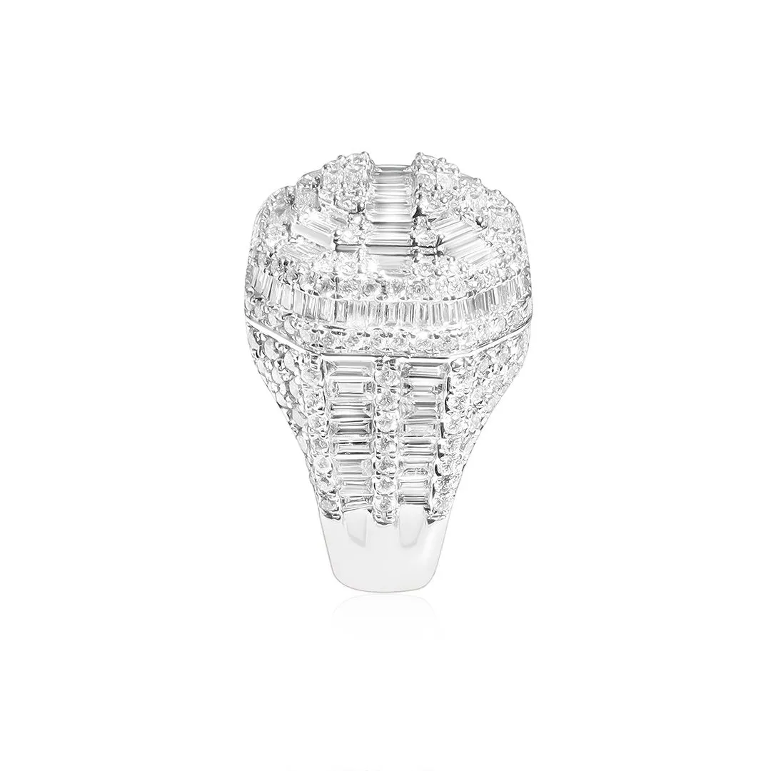 14k White Gold Baguette Ring 5.75 Ctw
