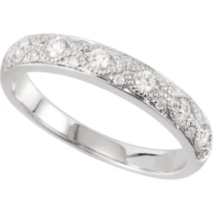 14k White Gold Diamond Anniversary Band, Size 7