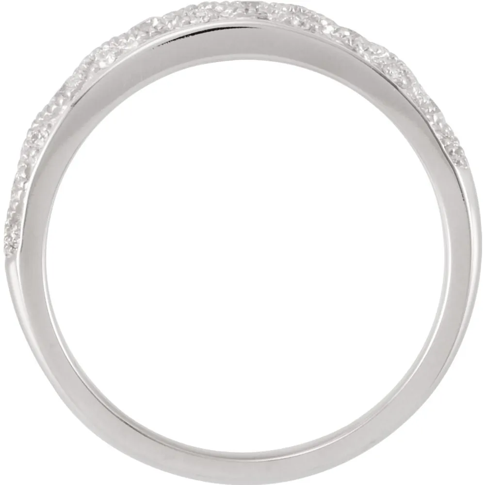 14k White Gold Diamond Anniversary Band, Size 7