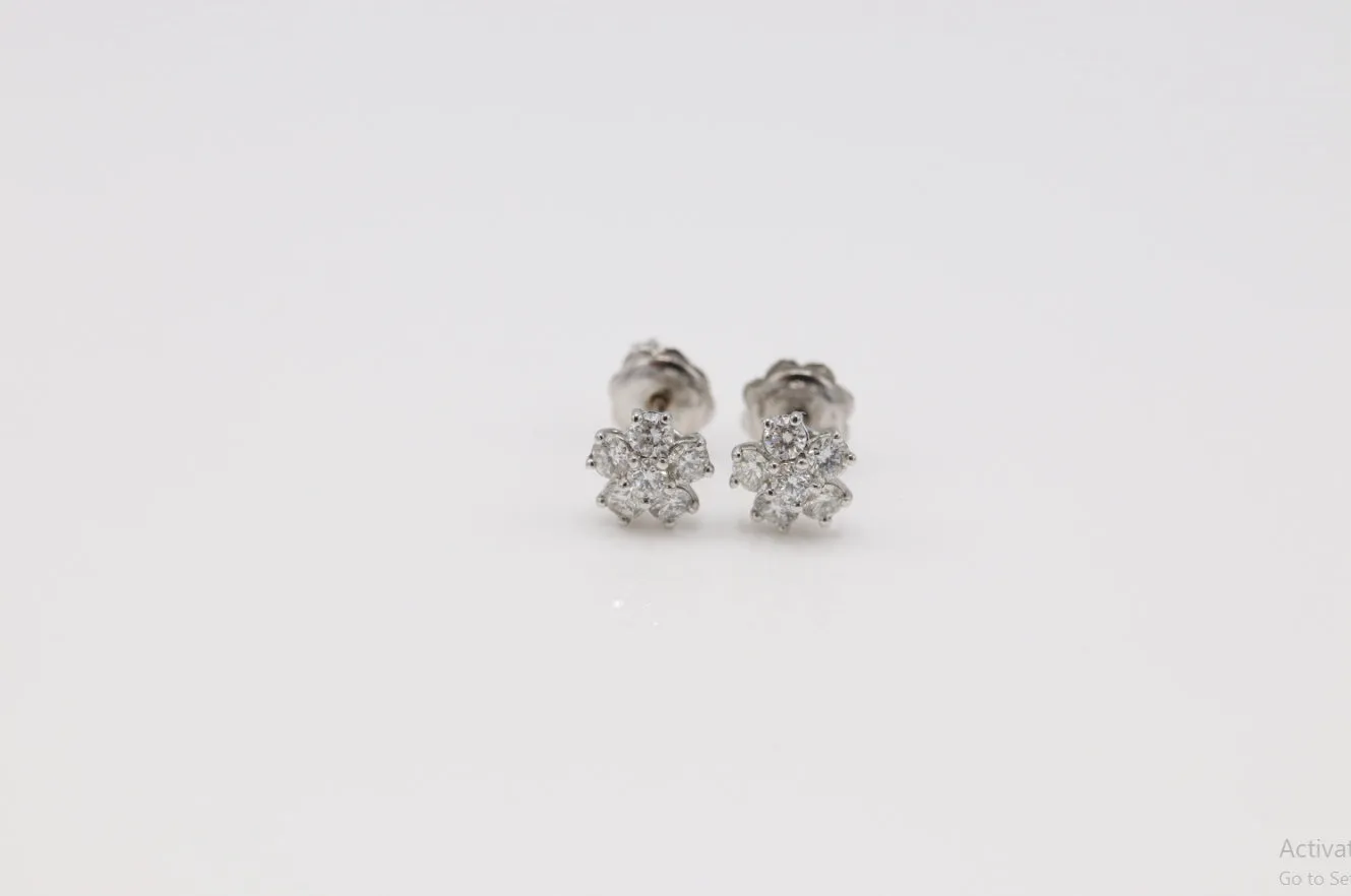 14k White Gold Diamond Earrings