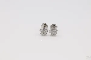14k White Gold Diamond Earrings