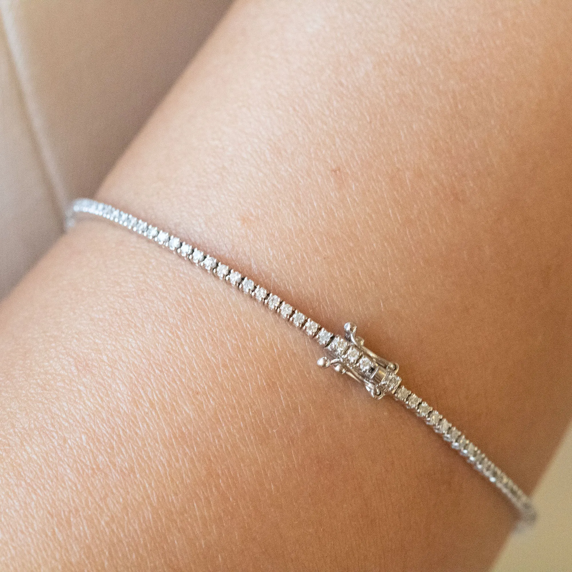 14K White Gold Diamond Tennis Bracelet