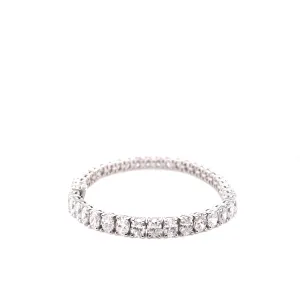 14K White Gold Lab-Grown Oval Diamond Tennis Bracelet (19.20ctw)