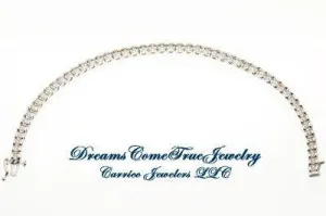 14K White Gold Tennis Bracelet 1.50 CTW with 52 Diamonds