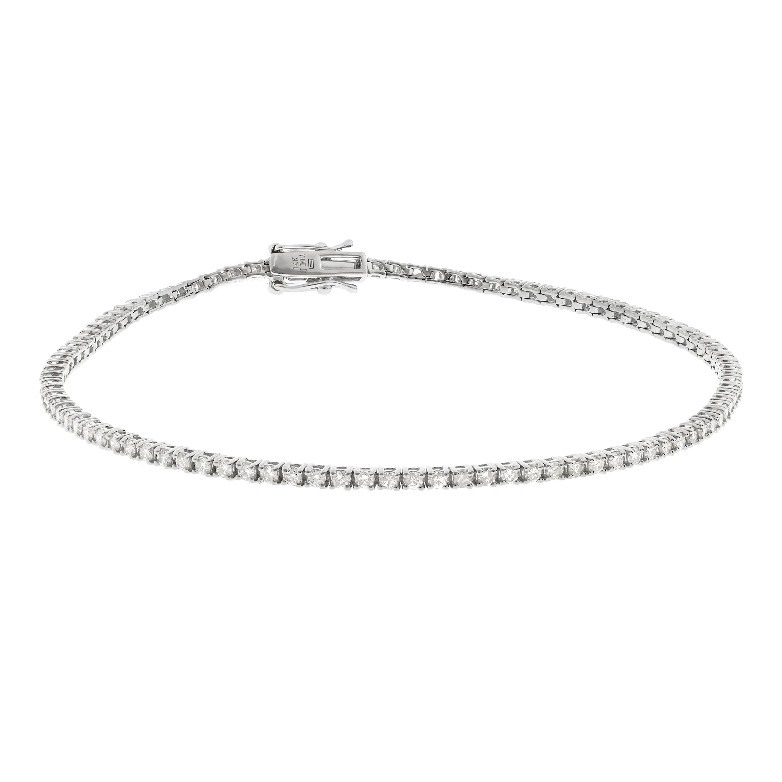 14k White Gold Tennis Bracelet, 1.50CTW